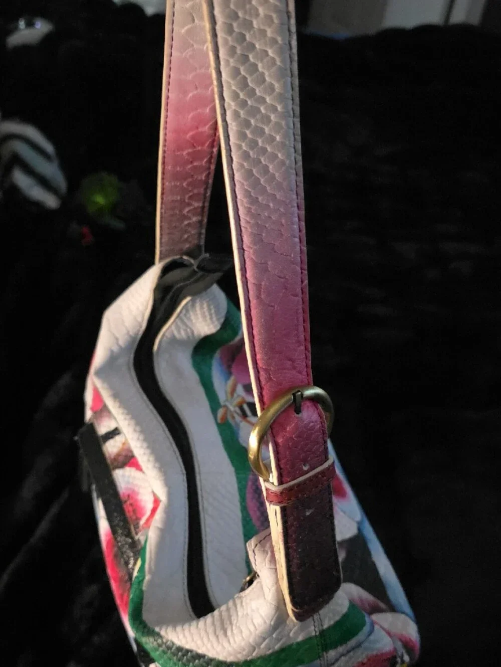 Sharif Floral Shoulder Bag in Pink, Blue, White and Green